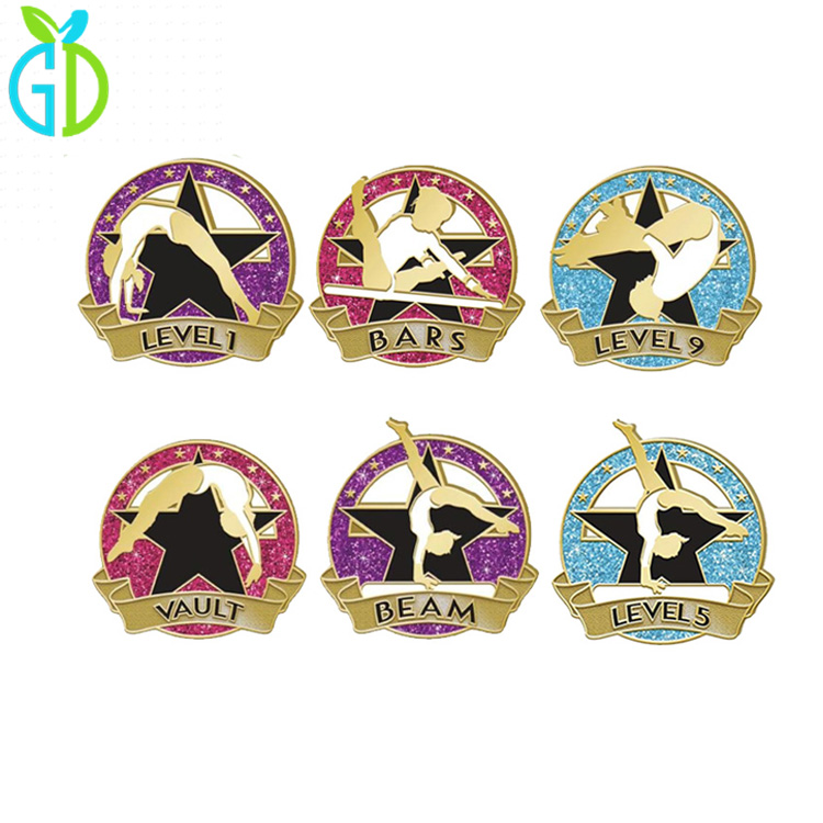 Wholesale Sport Gymnastics Levels Enamel Lapel Pin Badge Brooch