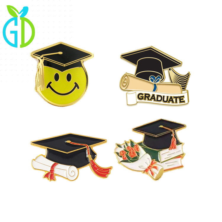 Smile Face Stunning Students Graduation Graduate Enamel Lapel Pins Badge Brooch