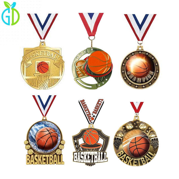 Factory Glitter Custom Logo Basketball Team Medal Medalla Medallion Awards