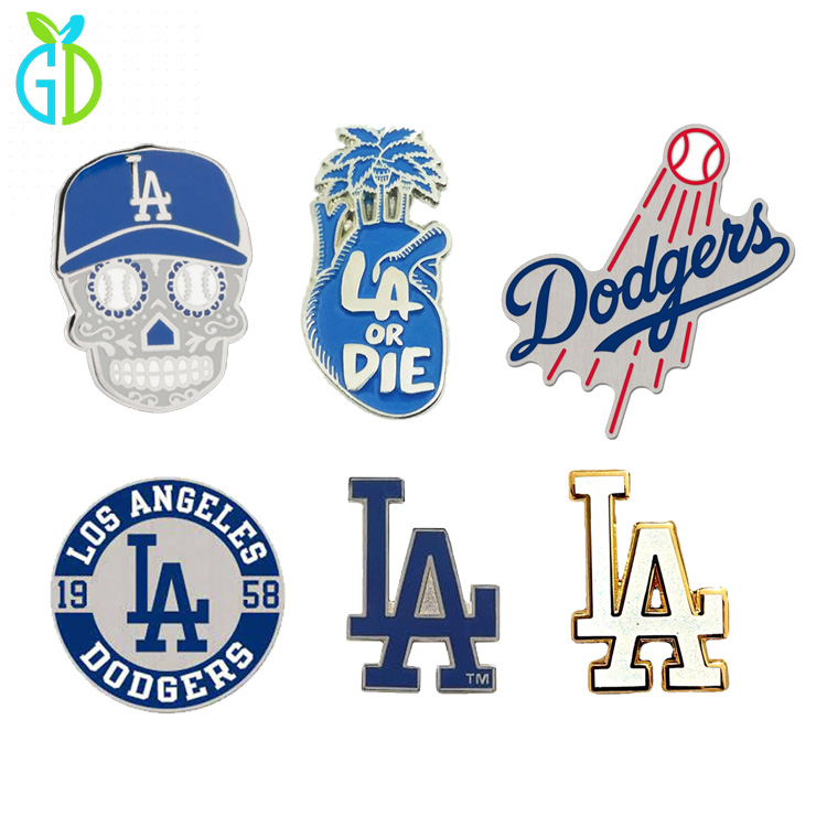 Enamel Los Angeles La Dodgers Sugar Skull Lapel Pin Badge