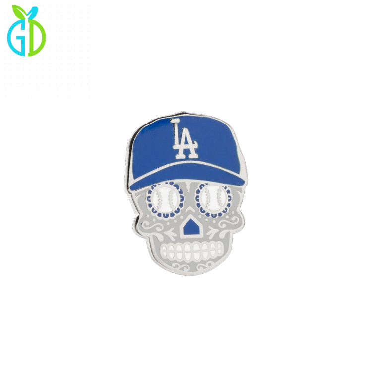 Enamel Los Angeles La Dodgers Sugar Skull Lapel Pin Badge