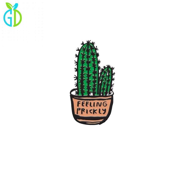 Hot Sell Plant Feed Me Customized Soft Hard Enamel Cactus Monstera Badge Pins
