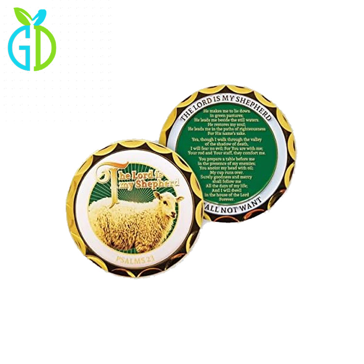 Zinc Alloy Metal Animal US Police Dogs Wolf Custom Logo Challenge Coin with Epoxy